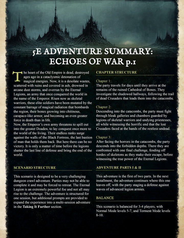 Echoes of War (part 1) - Eternal Legions | 5E Adventure