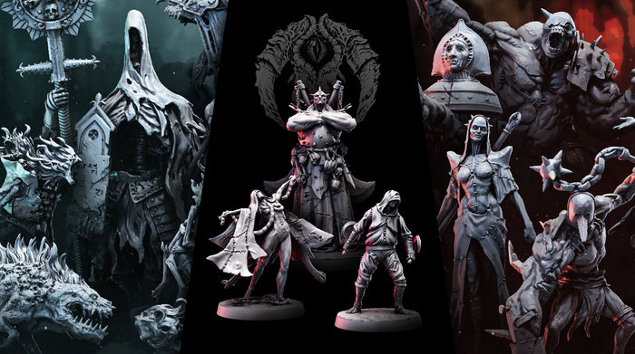 A series of 3 grimdark miniature collections
