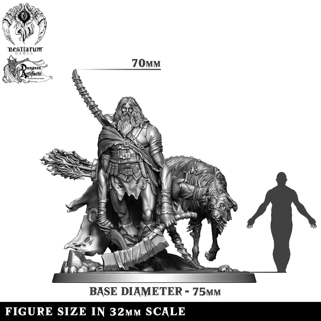 Huntsman with Hound | Dark Forest | Bestiarum | Miniatures D&amp;D Wargaming DnD