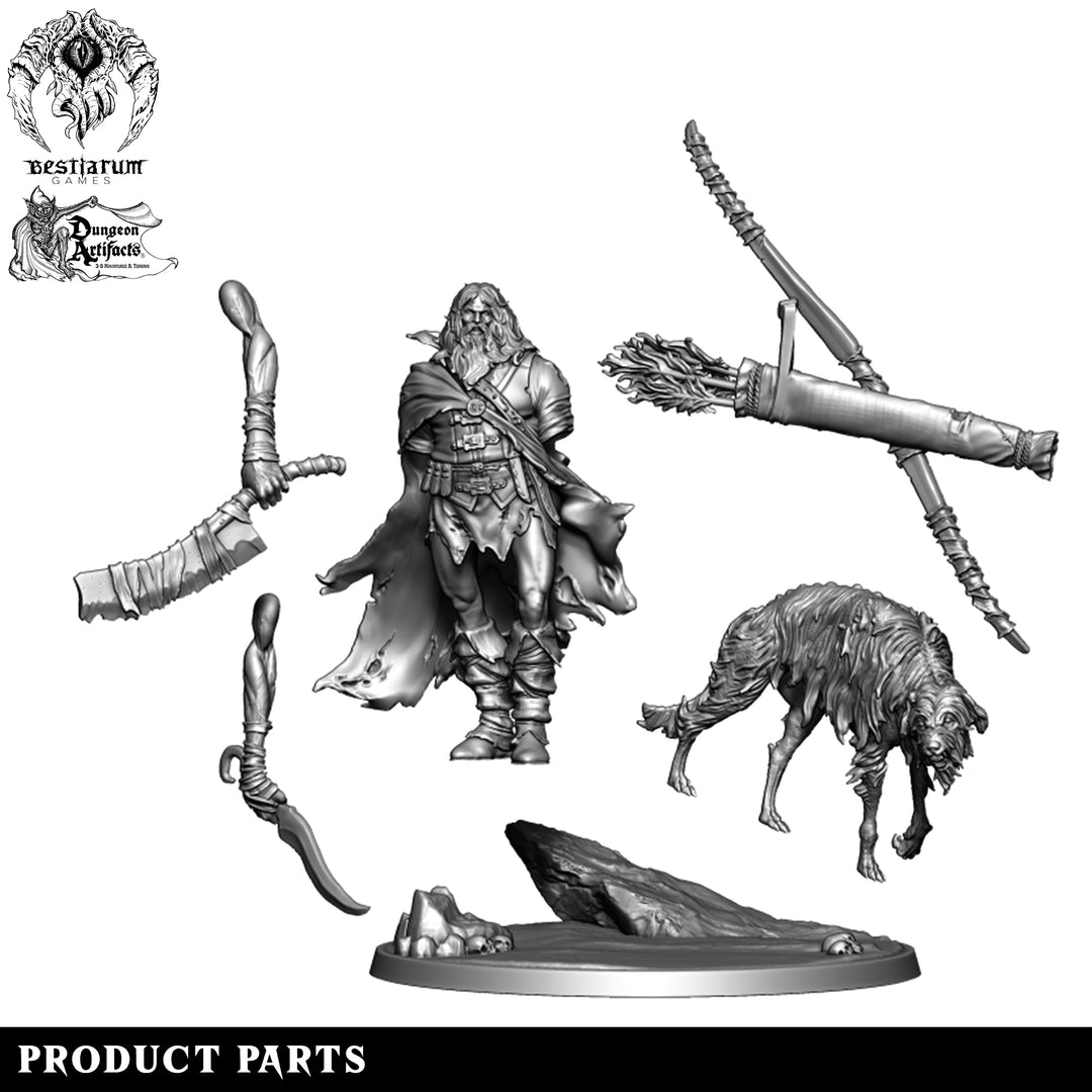 Huntsman with Hound | Dark Forest | Bestiarum | Miniatures D&amp;D Wargaming DnD