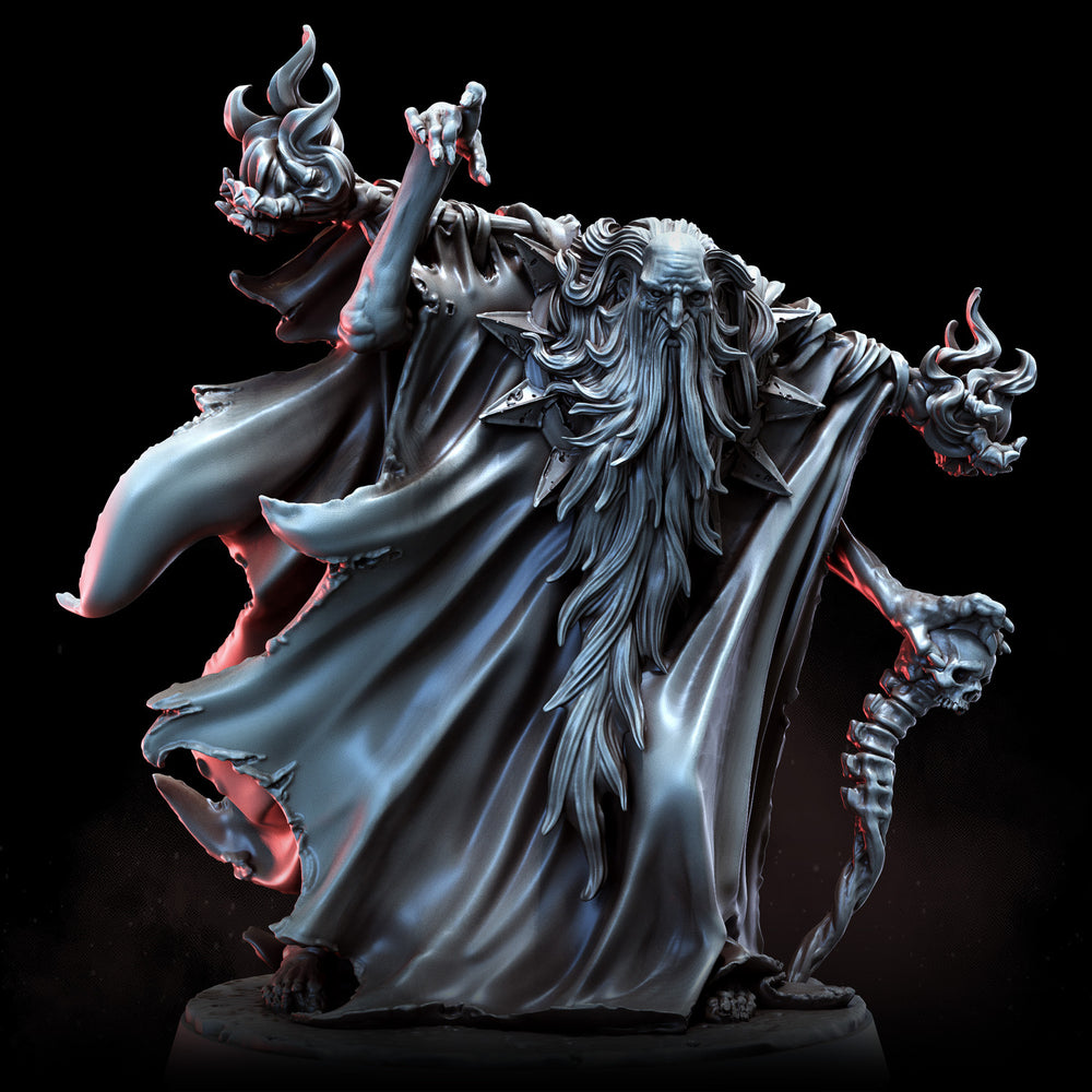 Necromancer Murde with Baleflame Familiar | STL | Lone Heroes