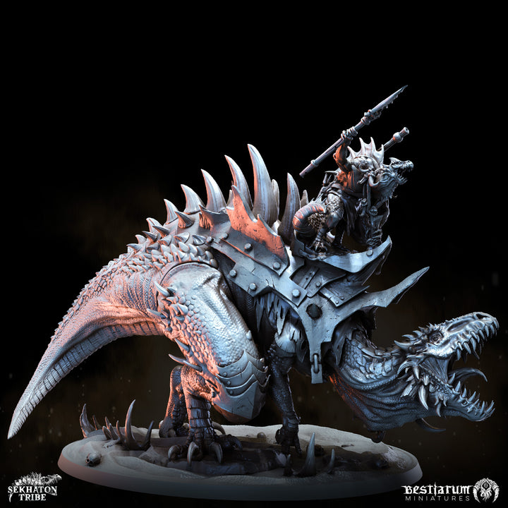 Sekhaton Primeval with rider | STL | Sekhaton Tribe