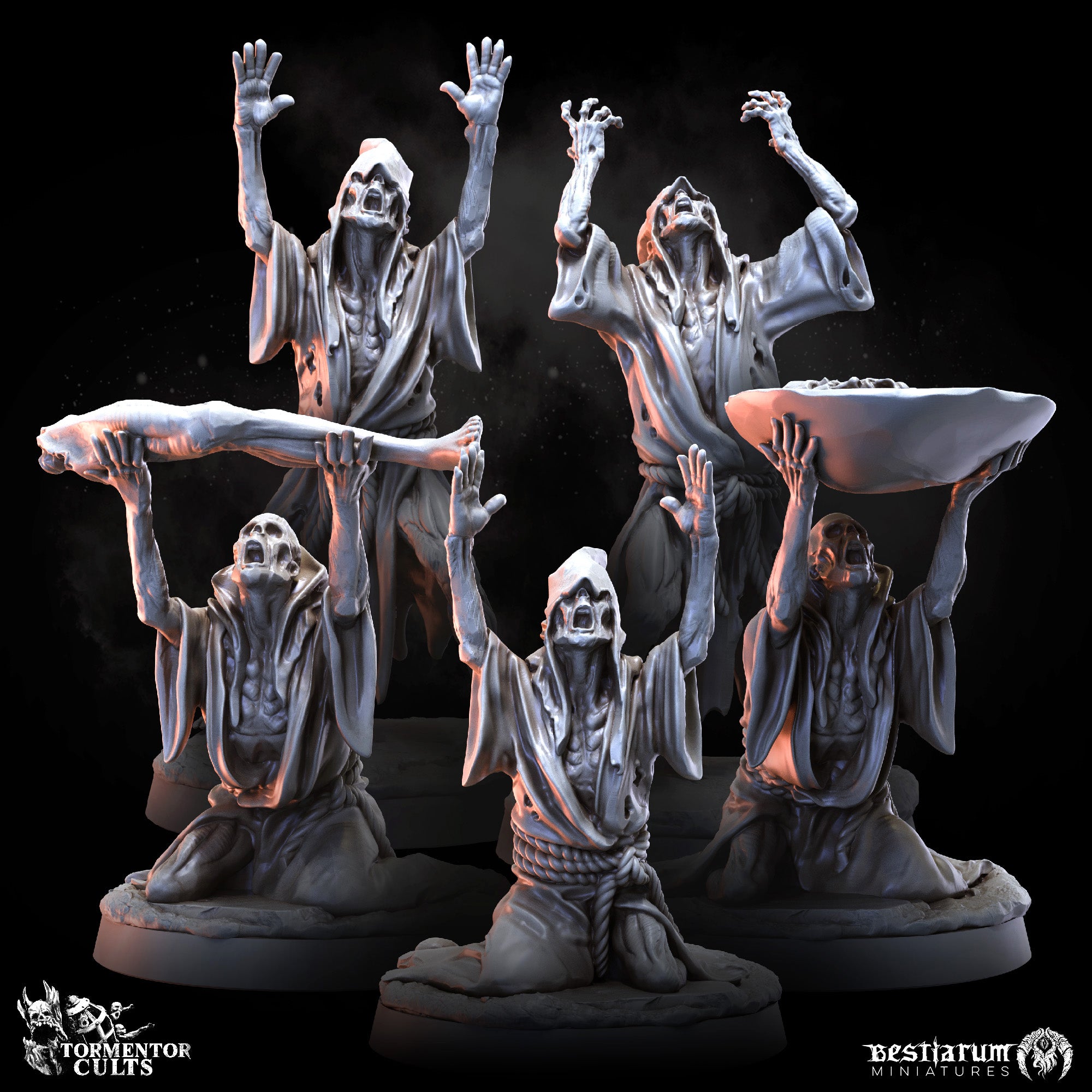 Praying Cultists | Tormentor Cults | Bestiarum | Miniatures D&D Wargaming DnD