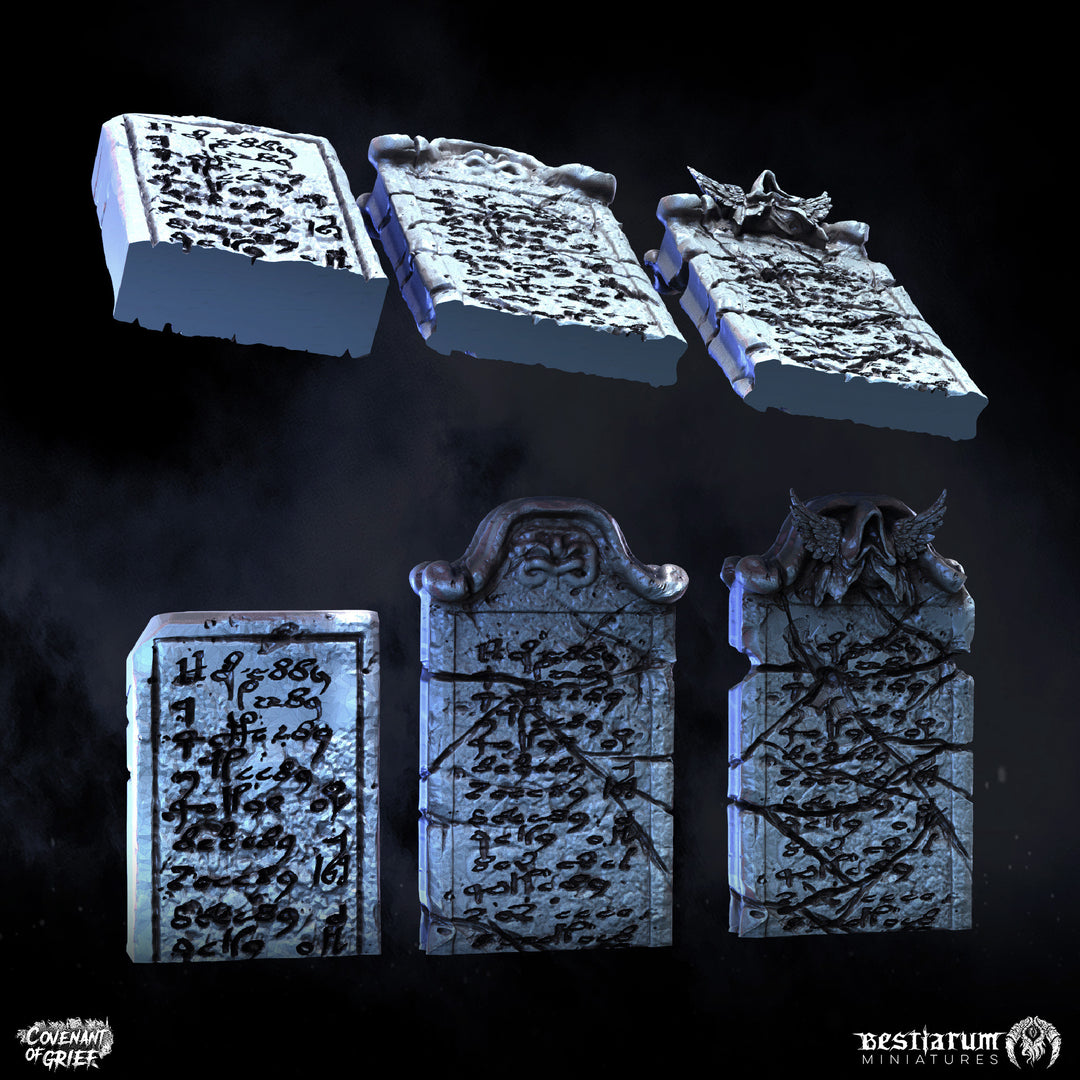 Gravestones and Tomb Kit | Covenant of Grief | Bestiarum | Miniatures D&amp;D Wargaming DnD