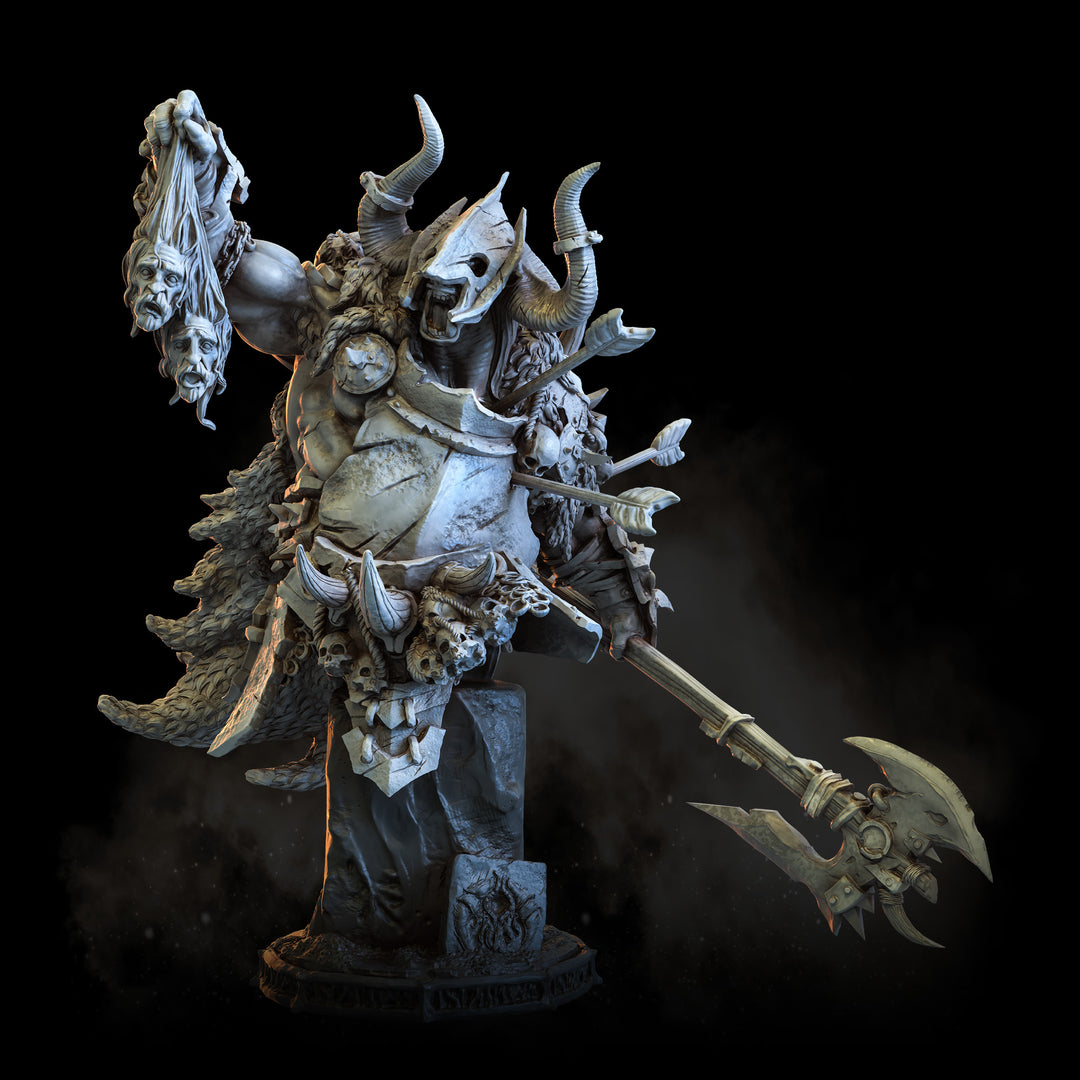 Grimscar the Beastlord Bust | STL | Beastmen
