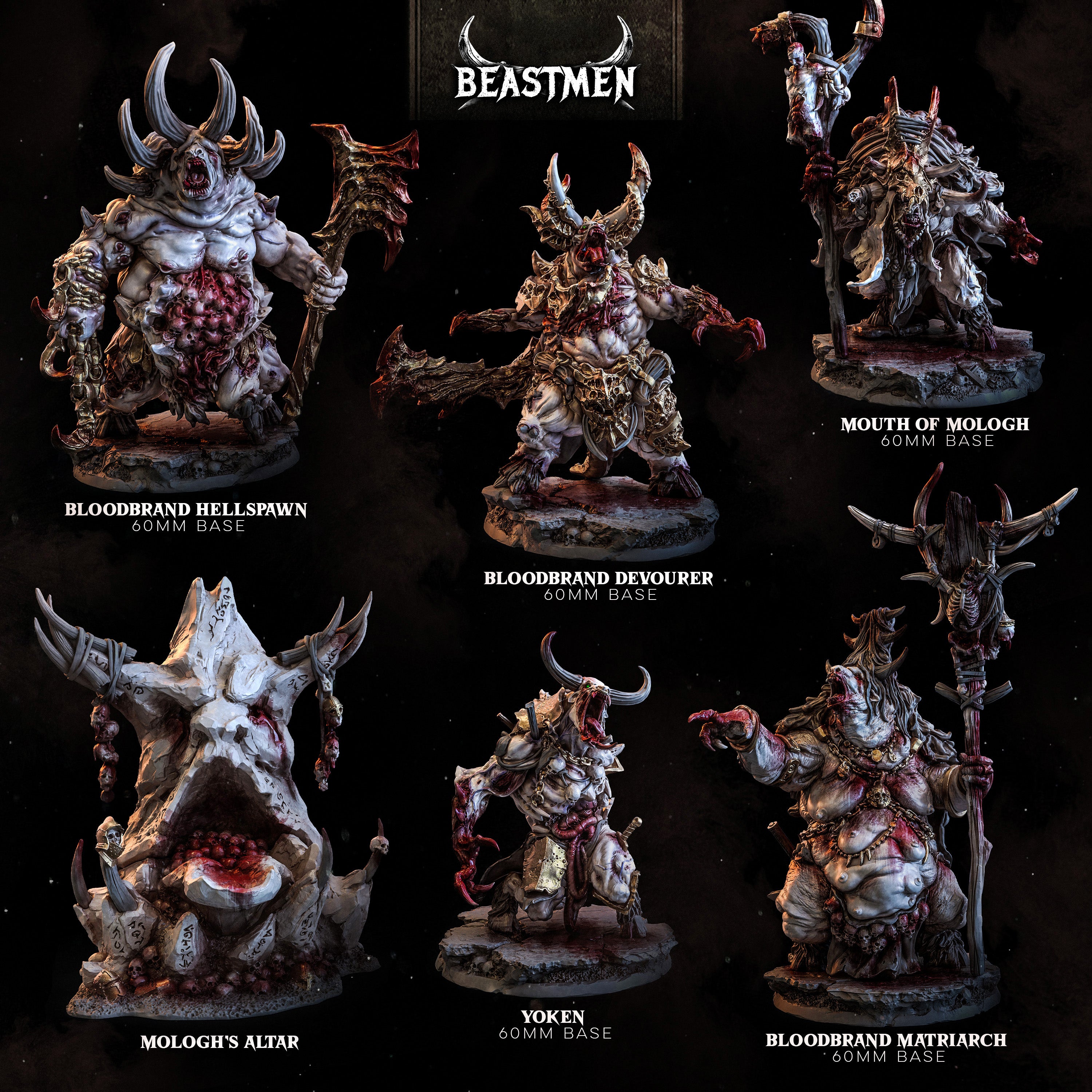Bloodfevered Minotaurs | STL Collection – Bestiarum Games