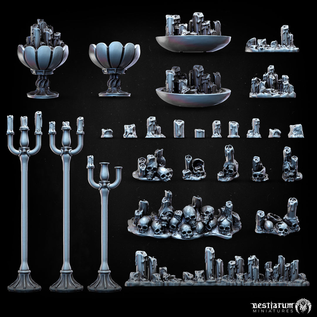 Candles and Candle Stands | STL | Unaligned