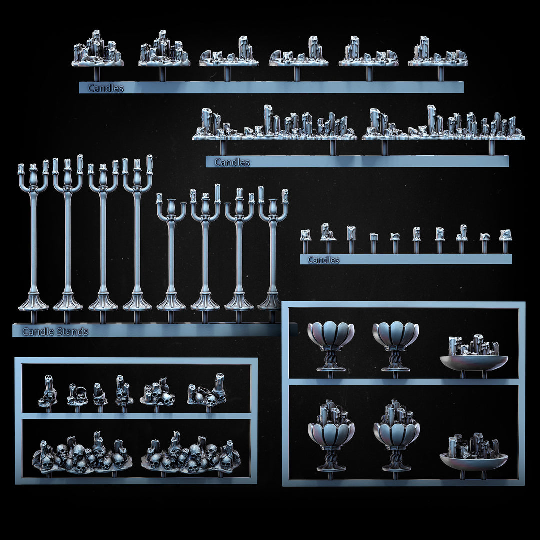 Candles and Candle Stands | STL | Unaligned