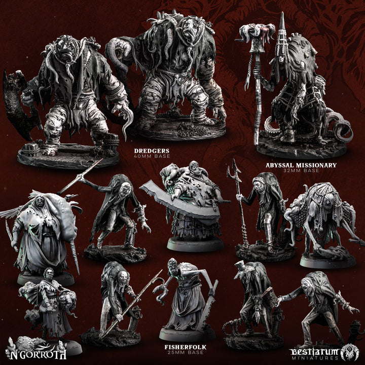 Corrupted Fisherfolk | Bestiarum | Wargaming DnD Miniatures