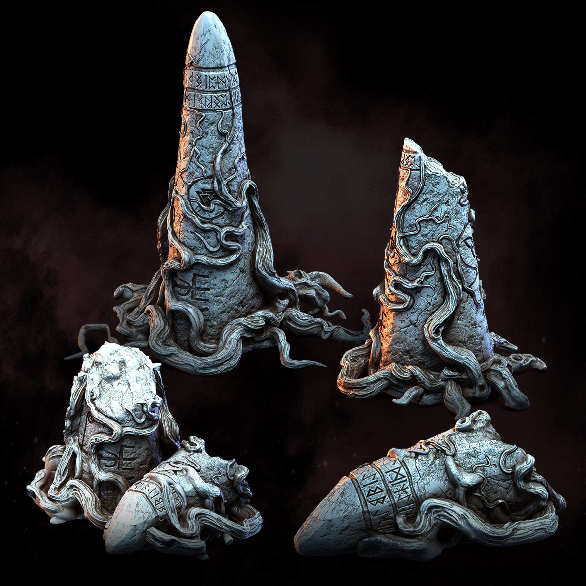 Broken Runestones | STL | Wrath of the Wild – Bestiarum Games
