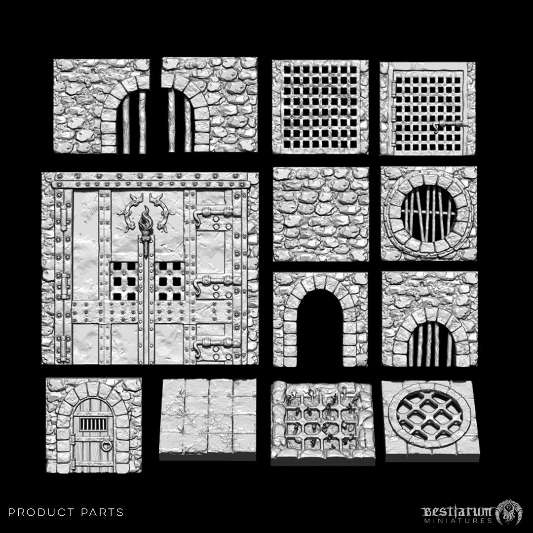 Dungeon Tiles Kit | STL | Unaligned
