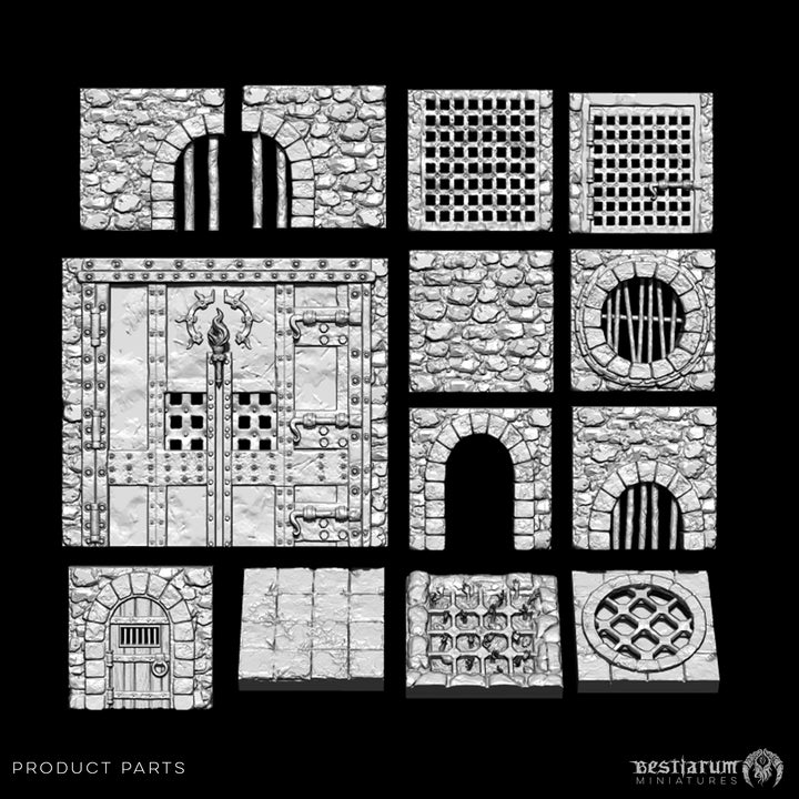 Dungeon Tiles Kit | STL | Unaligned