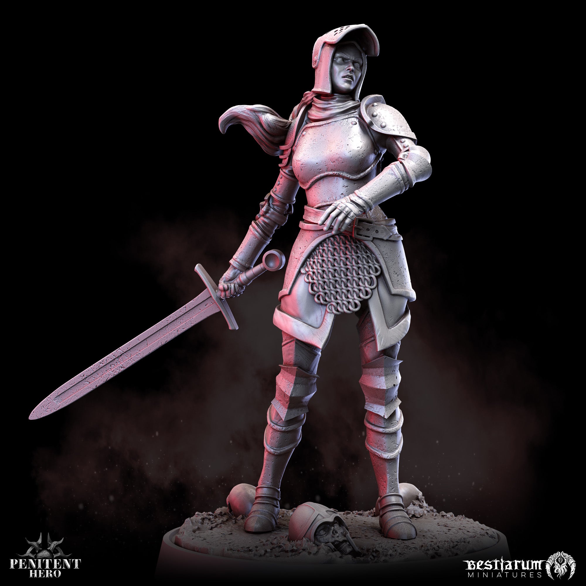 Fighter Lyrra Caerhaill | Penitent Hero | Bestiarum | Miniatures | D&D | Wargaming | DnD