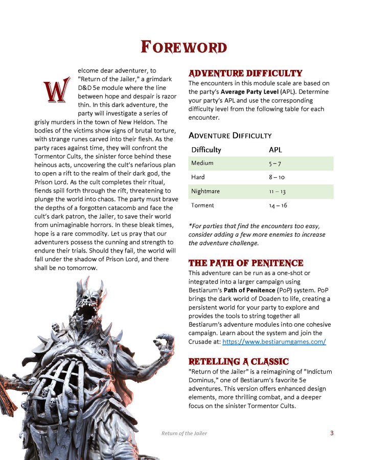 Return of the Jailer | 5E Adventure