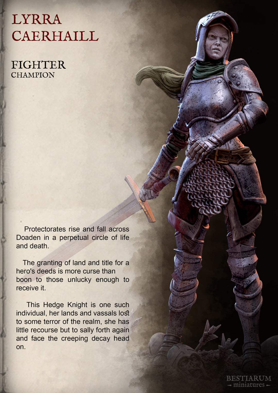 Fighter Lyrra Caerhaill | Penitent Hero | Bestiarum | Miniatures | D&amp;D | Wargaming | DnD