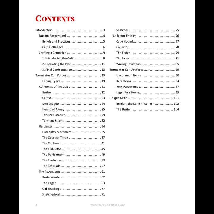 Tormentor Cults | 5E Faction Guide